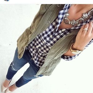 Forever 21 Army olive green utility vest